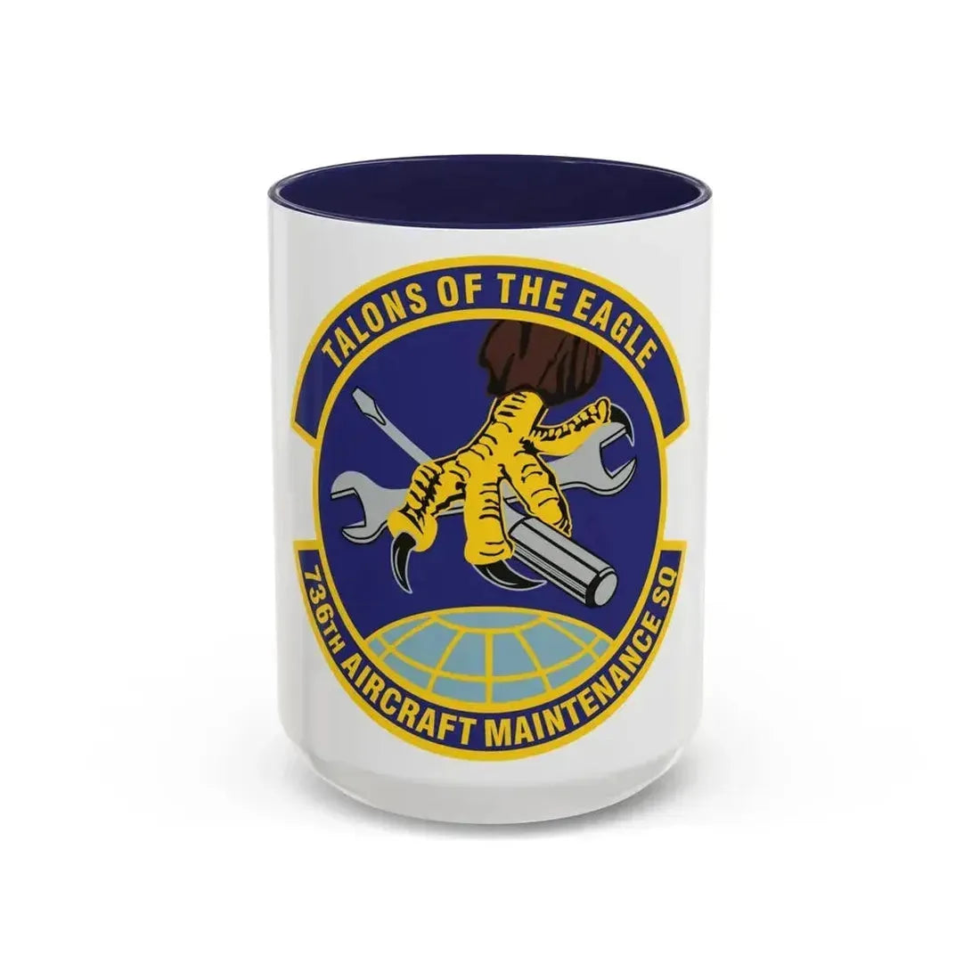 736th Aircraft Maintenance Squadron (U.S. Air Force) Accent Coffee Mug 15oz Navy - Go Mug Yourself