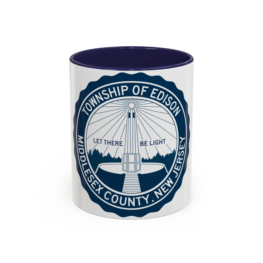 Seal of Edison NJ - Accent Coffee Mug-11oz-Navy-Go Mug Yourself