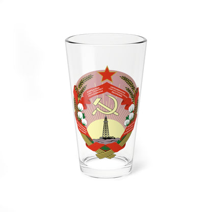 Emblem of the Azerbaijan SSR 1940-1978 (Azerbaijan) (Coat of Arms) Pint Glass 16oz