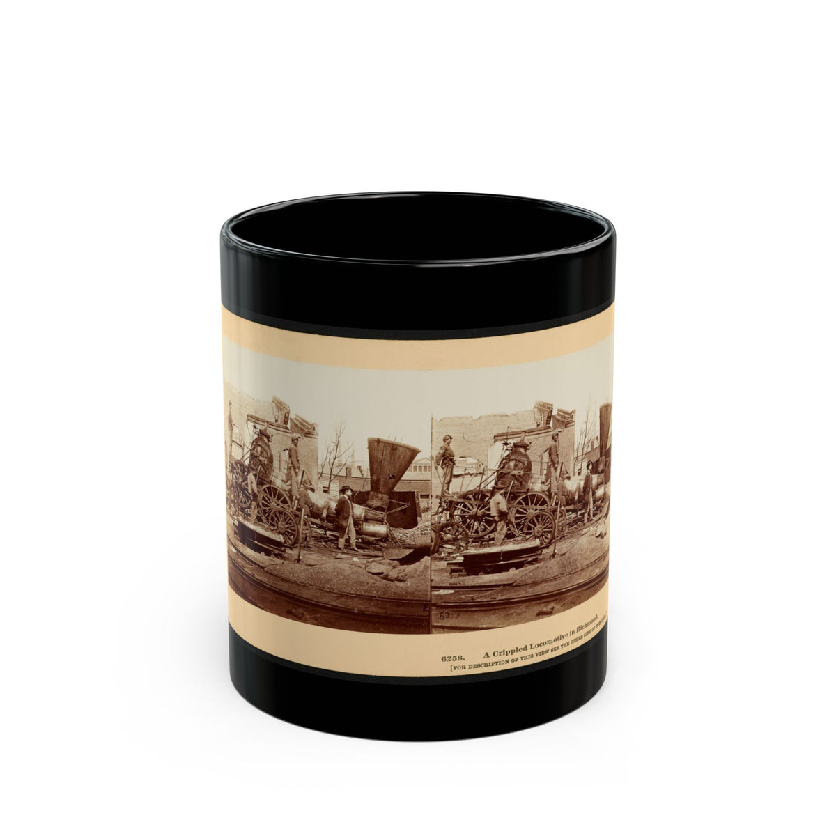 A Crippled Locomotive In Richmond (U.S. Civil War) Black Coffee Mug