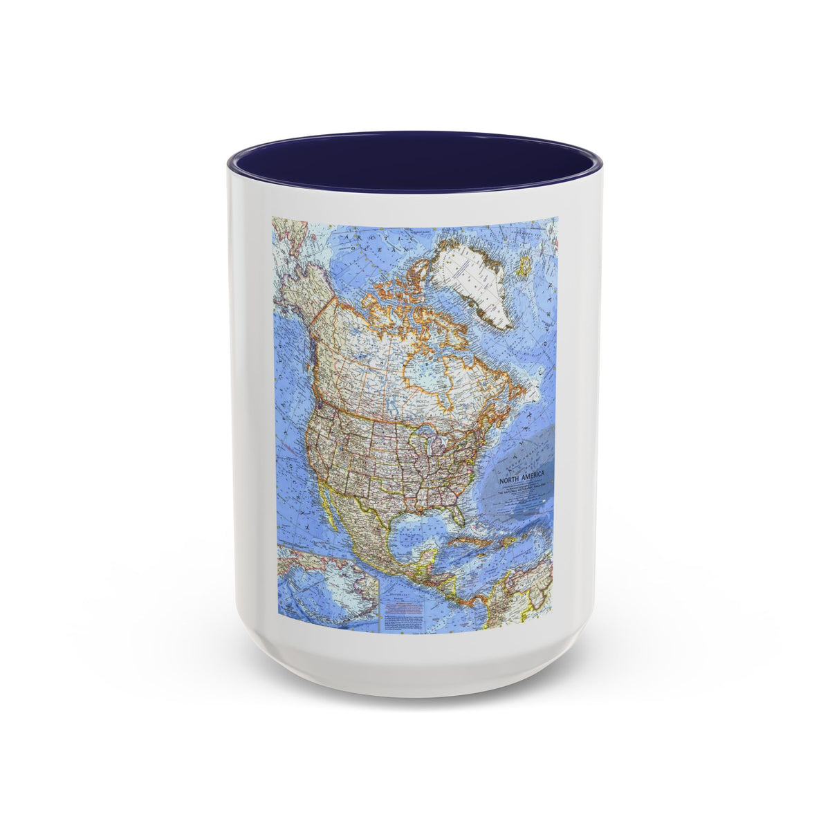 North America (1964) (Map) Accent Coffee Mug