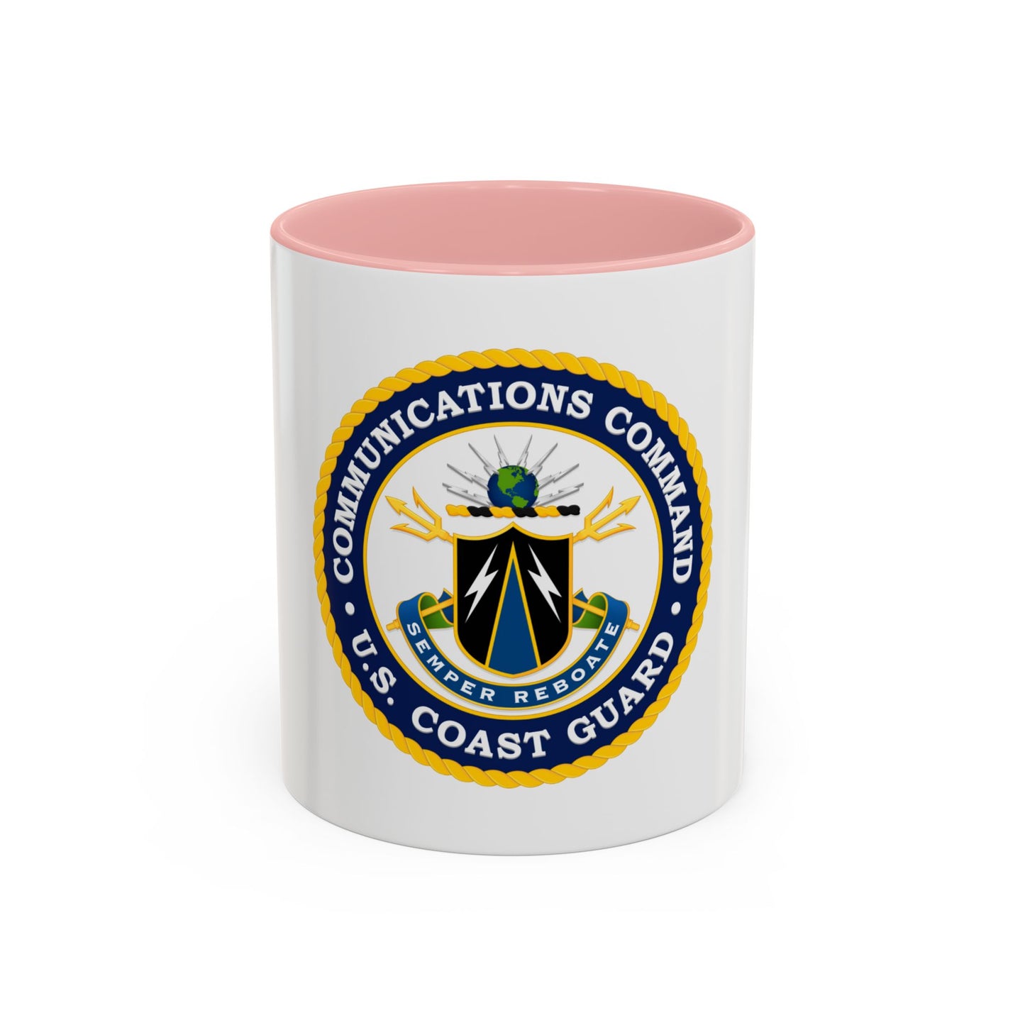 USCG Communications Command (U.S. Coast Guard) Accent Coffee Mug