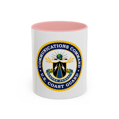 USCG Communications Command (U.S. Coast Guard) Accent Coffee Mug