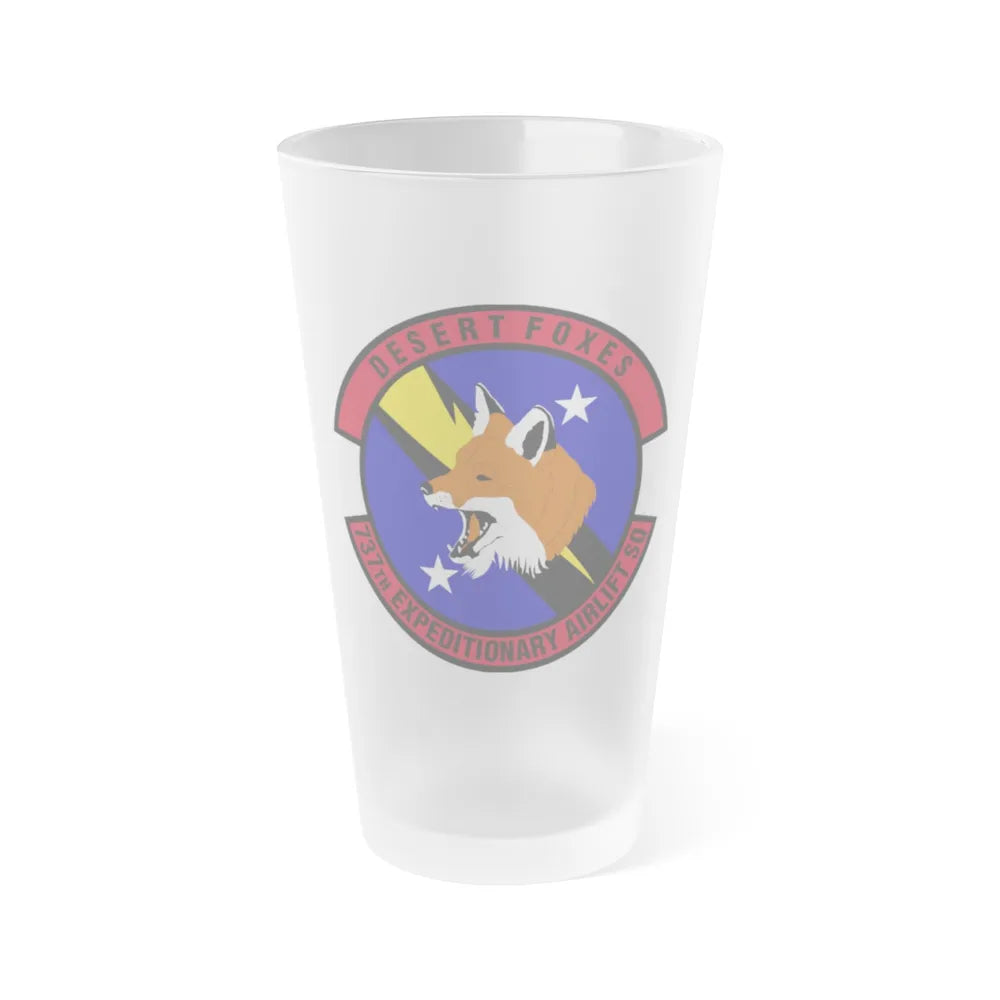 737th Expeditionary Airlift Squadron (U.S. Air Force) Frosted Pint Glass 16oz-16oz-Frosted-Go Mug Yourself