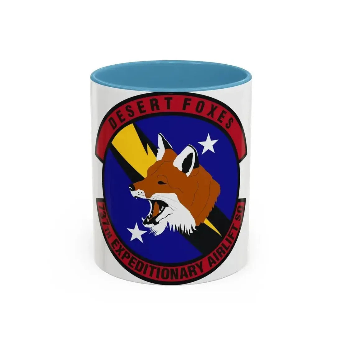 737th Expeditionary Airlift Squadron (U.S. Air Force) Accent Coffee Mug 11oz Light Blue - Go Mug Yourself