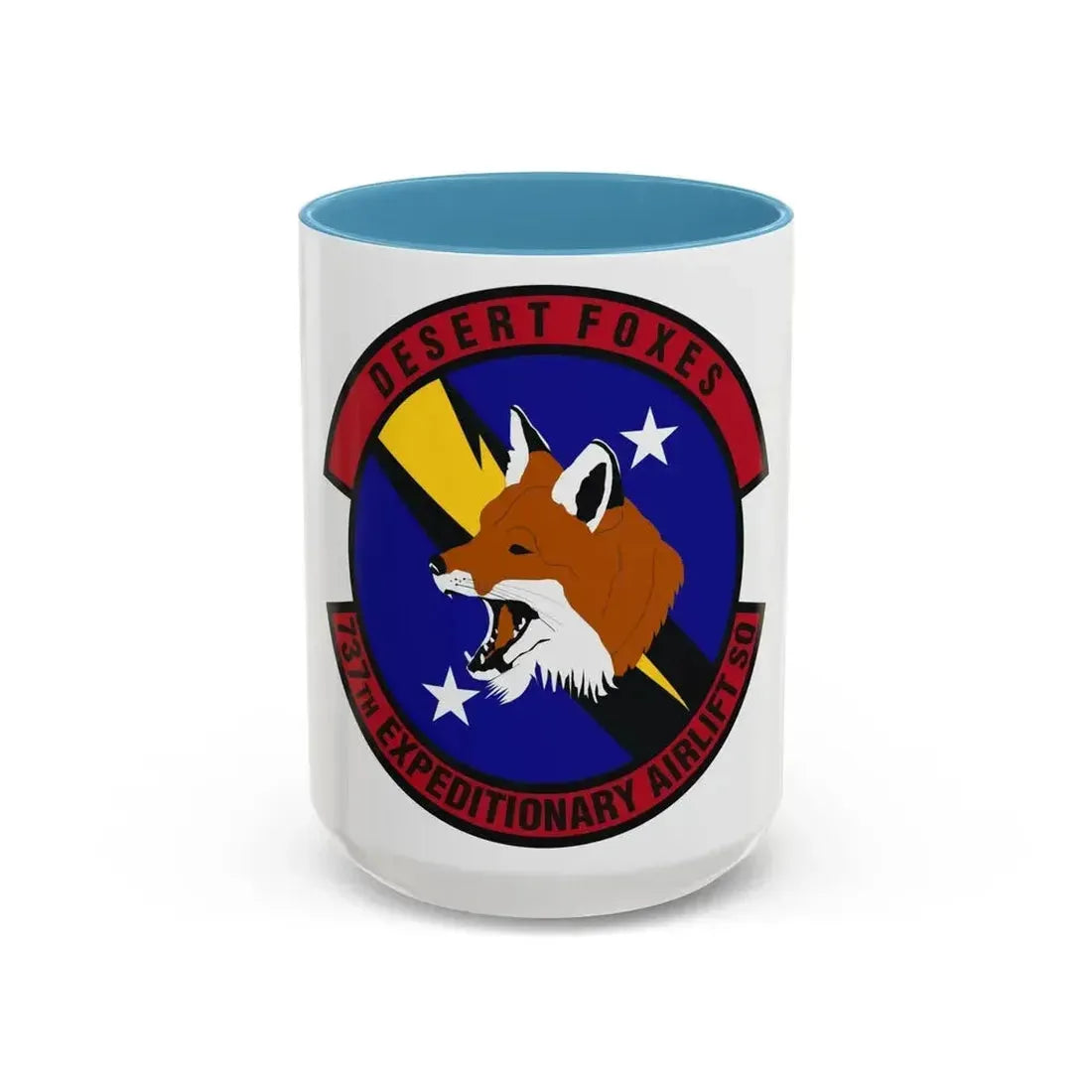 737th Expeditionary Airlift Squadron (U.S. Air Force) Accent Coffee Mug 15oz Light Blue - Go Mug Yourself