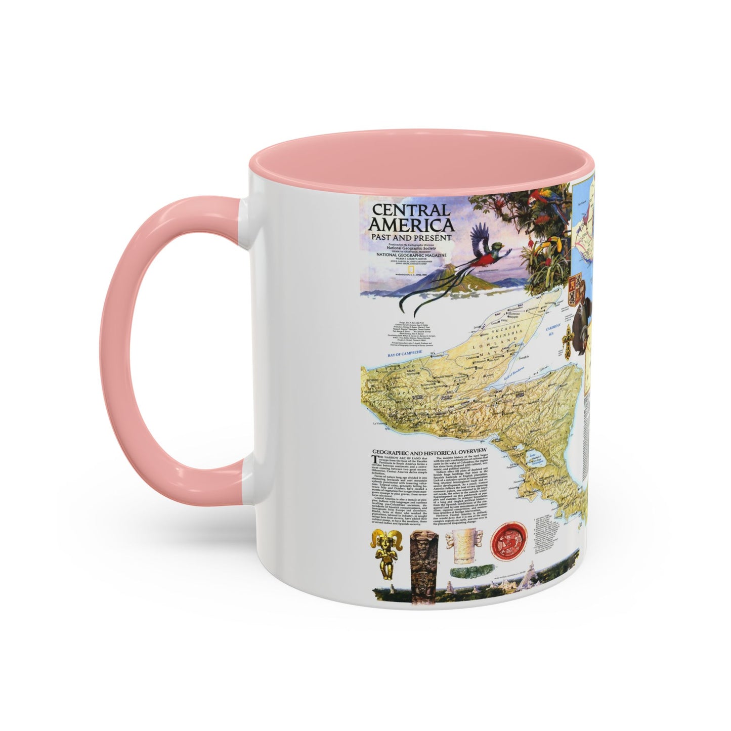 Central America Past and Present (1986) (Map) Accent Coffee Mug