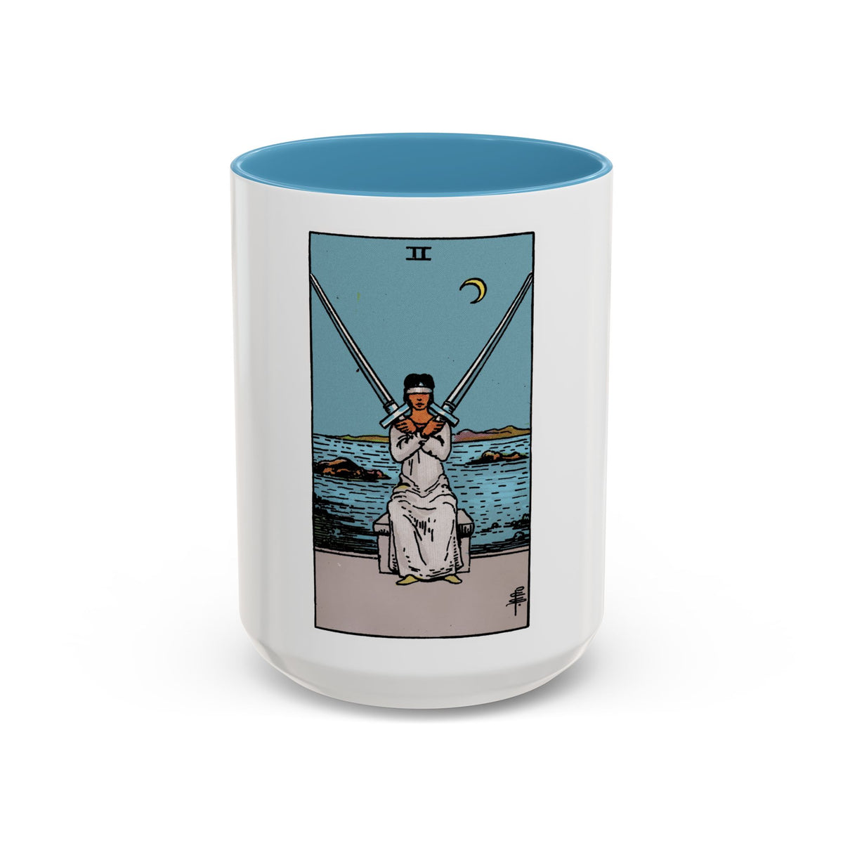 The 2 of Swords (Tarot Card) Accent Coffee Mug