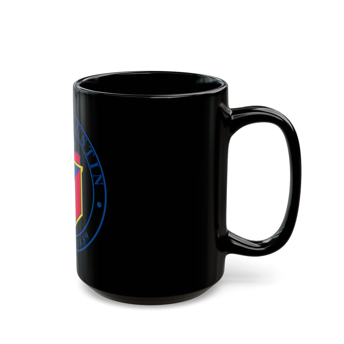 Seal of Austin TX - Black Coffee Mug