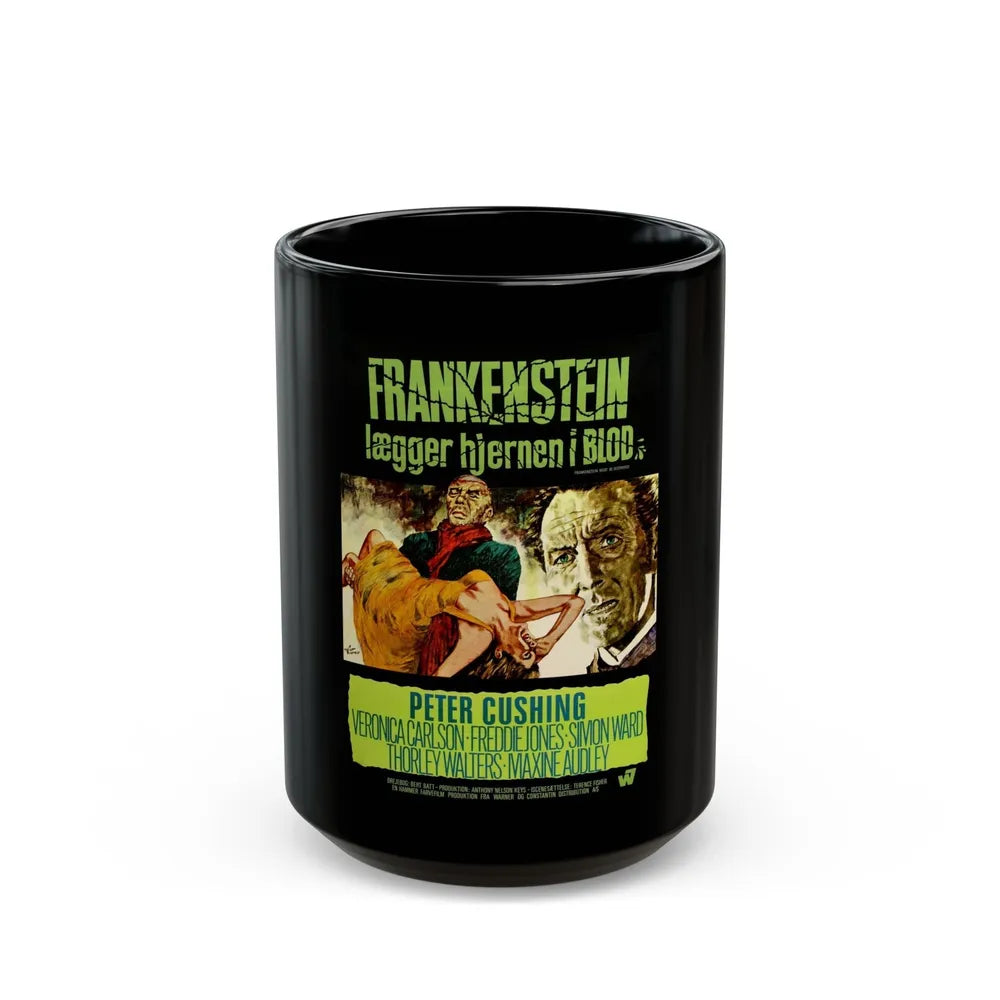 FRANKENSTEIN MUST BE DESTROYED (DANISH) 1969 Movie Poster - Black Coffee Mug-15oz-Go Mug Yourself