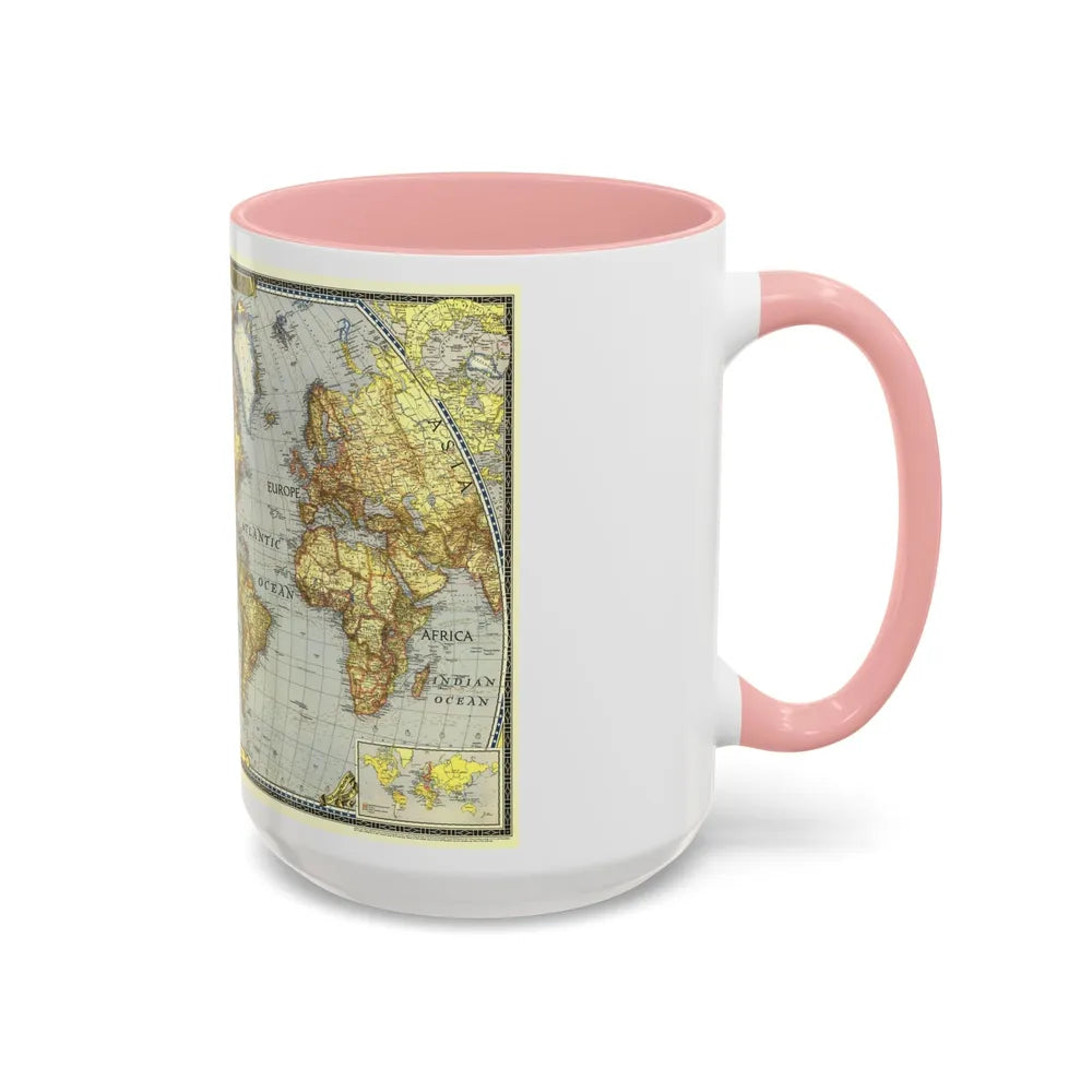 World Map (1943) (Map) Accent Coffee Mug-Go Mug Yourself