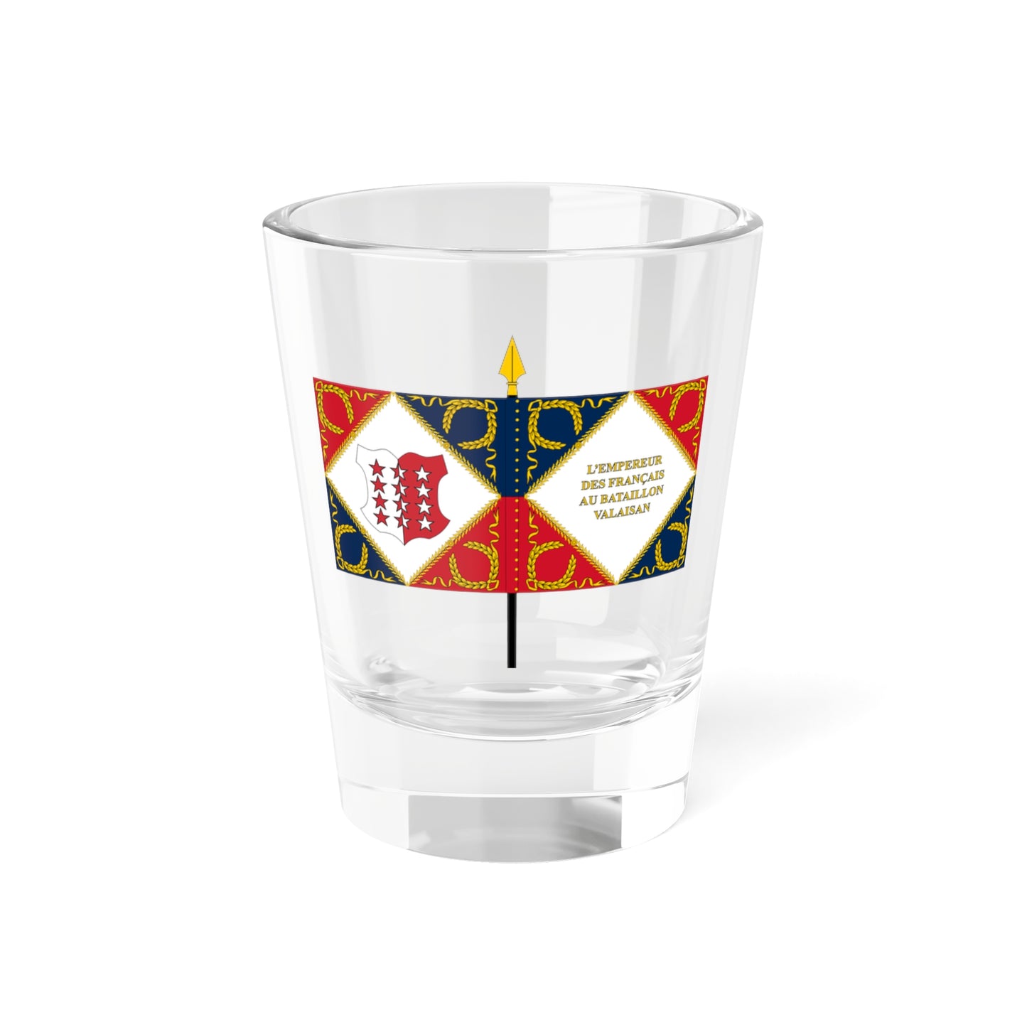 Drapeau du bataillon valaisan (Switzerland) Shot Glass 1.5oz