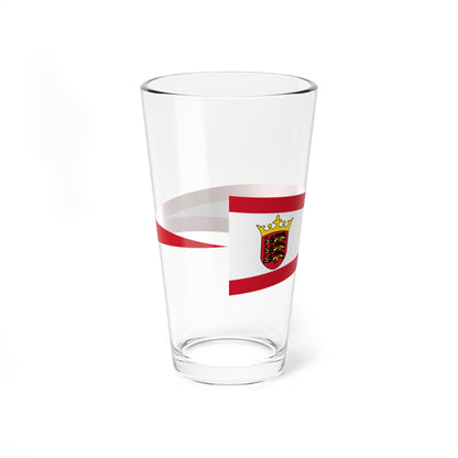 Jersey storm flag (United Kingdom) Pint Glass 16oz