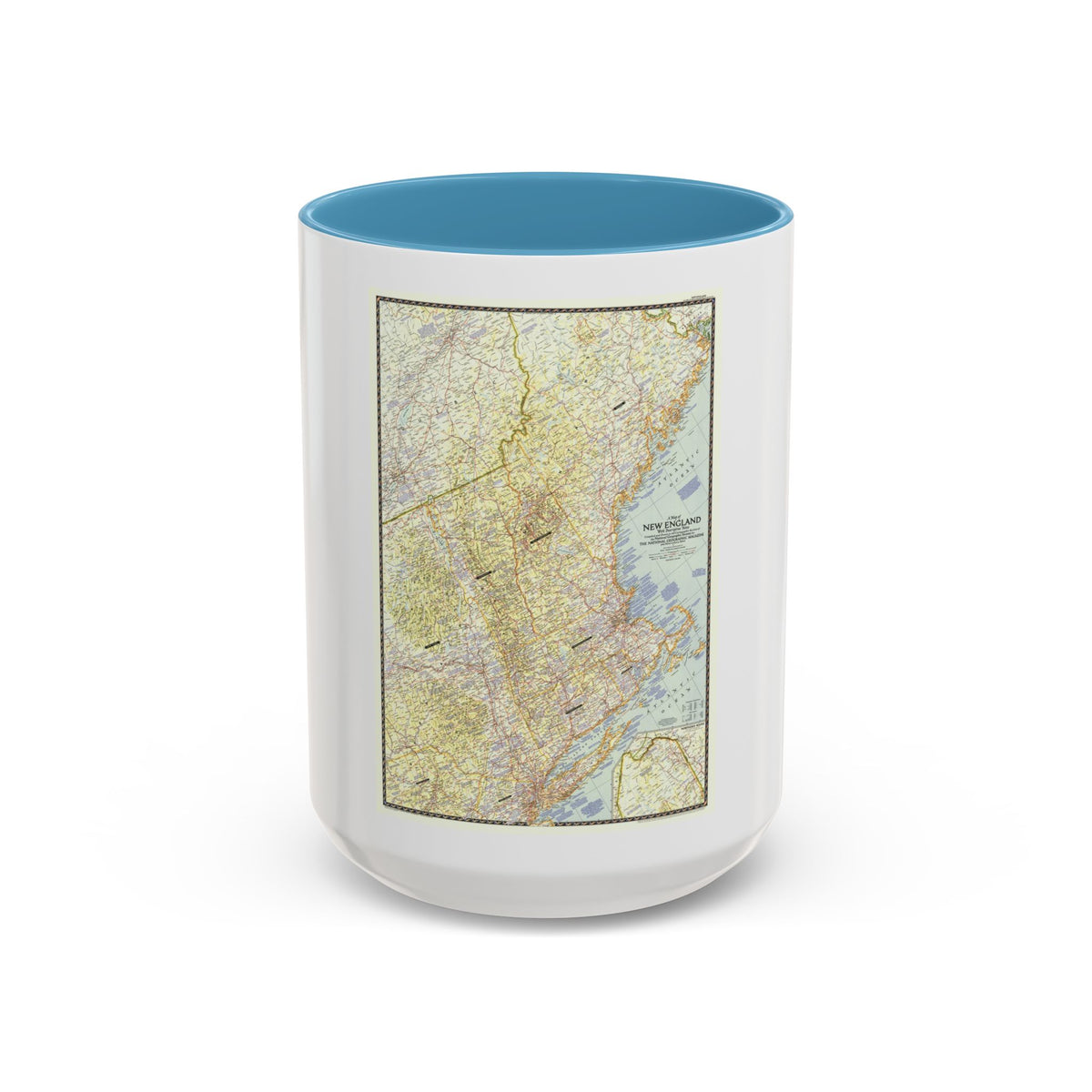 USA - New England (1955) (Map) Accent Coffee Mug