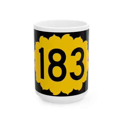 K-183 (Kansas) (Road Sign) White Coffee Mug