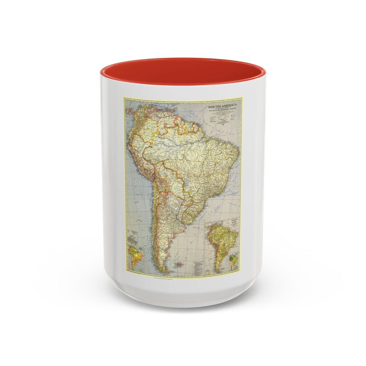 South America (1937) (Map) Accent Coffee Mug