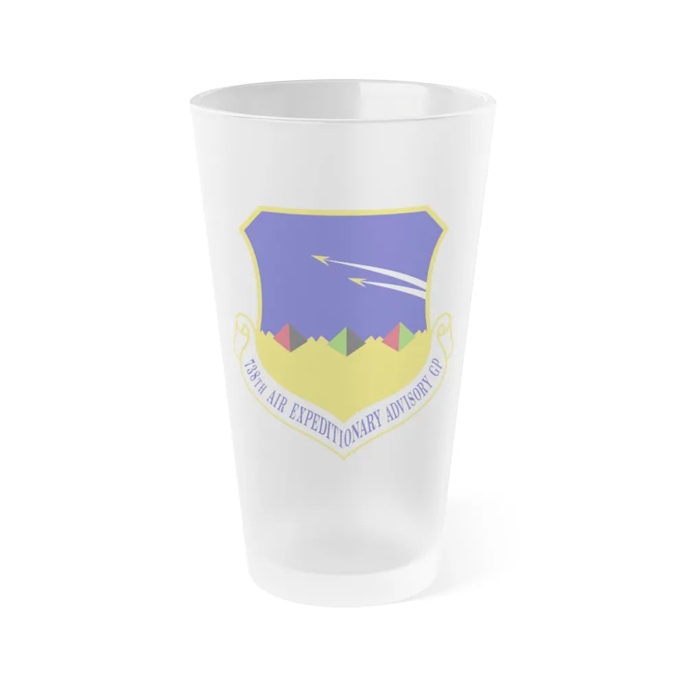 738th Air Expeditionary Advisory Group (U.S. Air Force) Frosted Pint Glass 16oz-Go Mug Yourself