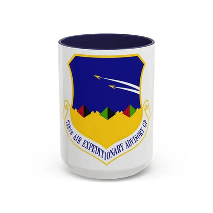 738th Air Expeditionary Advisory Group (U.S. Air Force) Accent Coffee Mug 15oz Navy - Go Mug Yourself