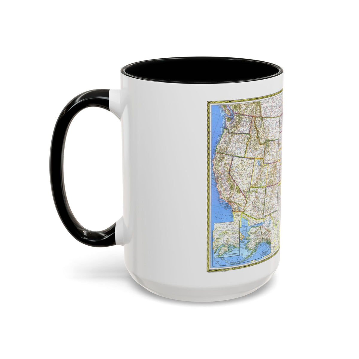 USA - The United States (1976) (Map) Accent Coffee Mug