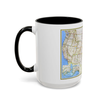 USA - The United States (1976) (Map) Accent Coffee Mug