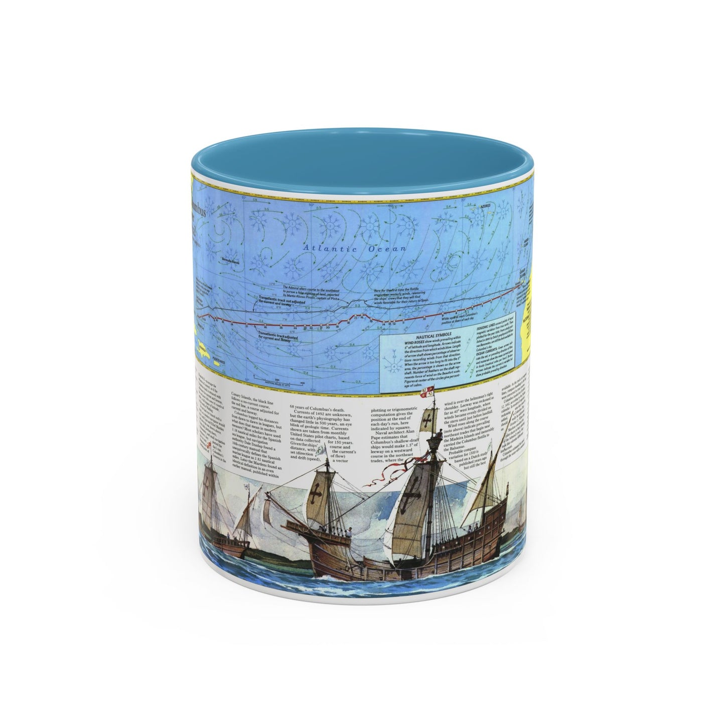 Americas - Where Did Columbus Discover America (1987) (Map) Accent Coffee Mug