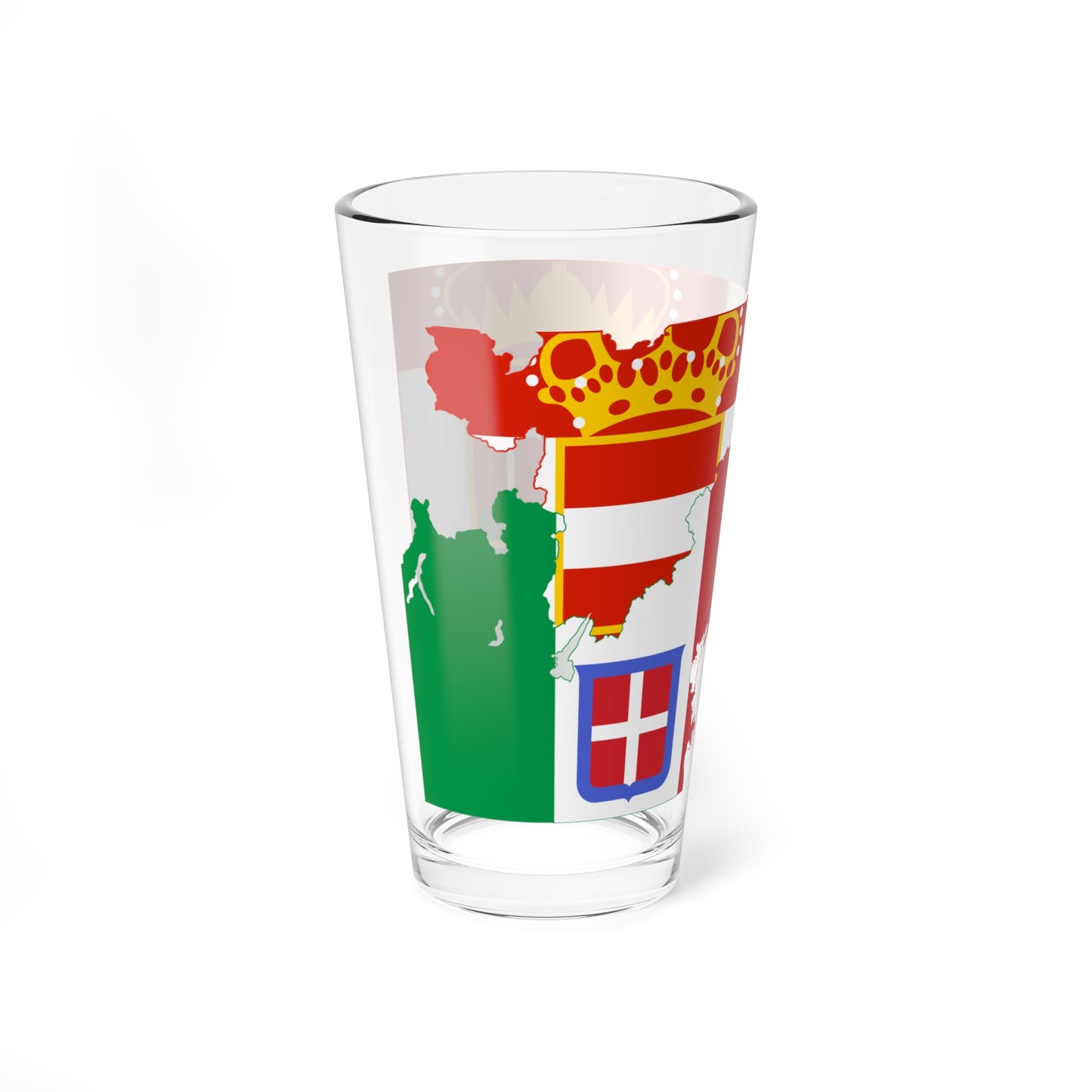 Flag map of the Italian Front (Italy) Pint Glass 16oz