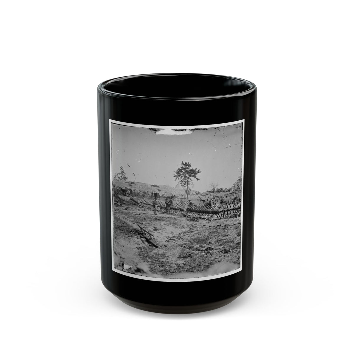 Atlanta, Georgia. Confederate Fortifications (Shown Is George N. Barnard, Photographer And His Dark Room) (U.S. Civil War) Black Coffee Mug