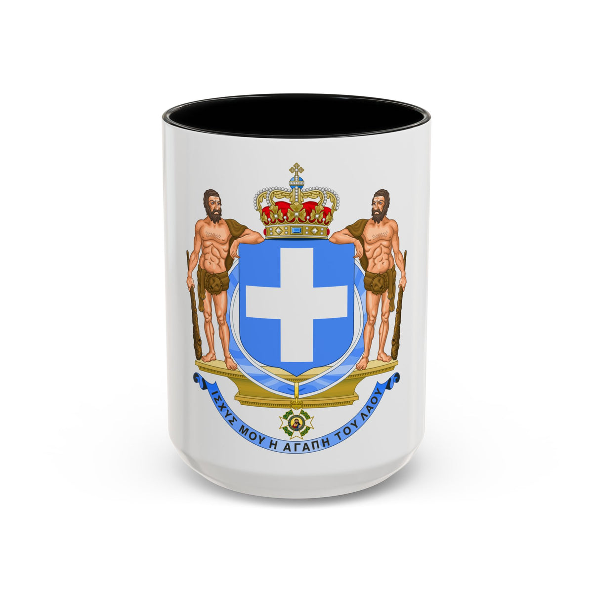 Coat of Arms of Greece (blue cross) - Accent Coffee Mug