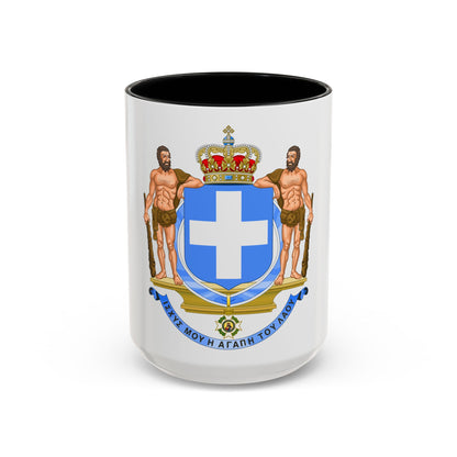 Coat of Arms of Greece (blue cross) - Accent Coffee Mug
