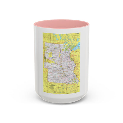 USA - North Central States 1 (1974) (Map) Accent Coffee Mug