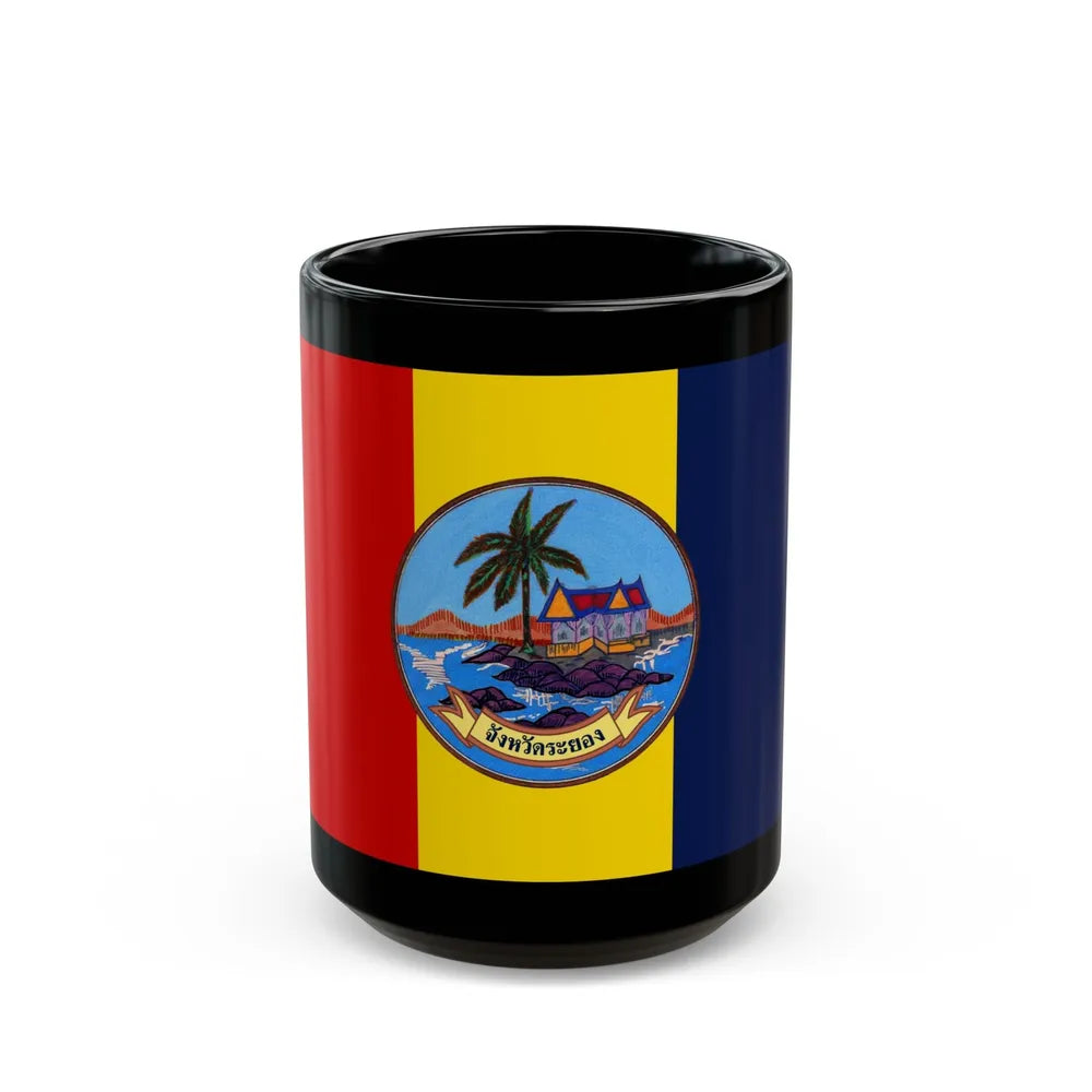 Flag of Rayong Province Thailand - Black Coffee Mug-15oz-Go Mug Yourself