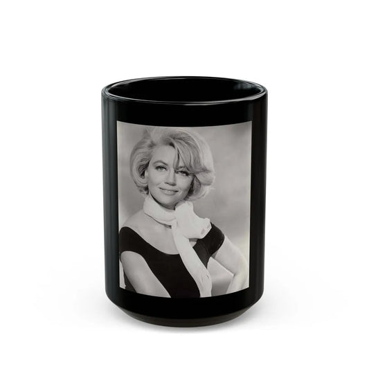 Dorothy Malone #27 (Vintage Female Icon) Black Coffee Mug-15oz-Go Mug Yourself