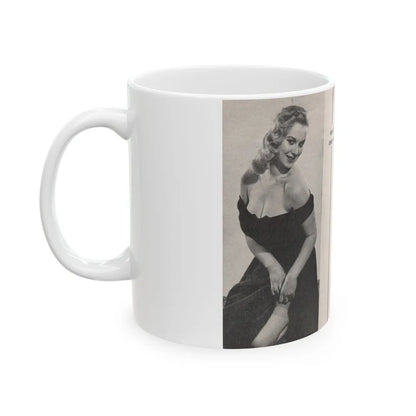 Norma Sykes #155 - 66 PHOTOGRAPHS OF Sabrina U.K. Pocket Mag. Pages 40 & 41 (Vintage Female Icon) White Coffee Mug-Go Mug Yourself