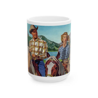 Dude Ranch, Arrow advertisement, 1954 - White Coffee Mug-15oz-Go Mug Yourself