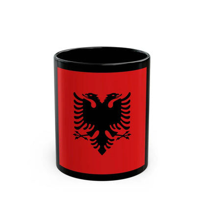 Flag of the President of Albania 1992 to 2002 - Black Coffee Mug-11oz-Go Mug Yourself