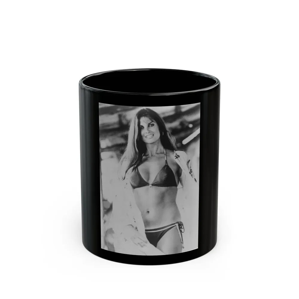 Caroline Munro #300 (Vintage Female Icon) Black Coffee Mug-11oz-Go Mug Yourself