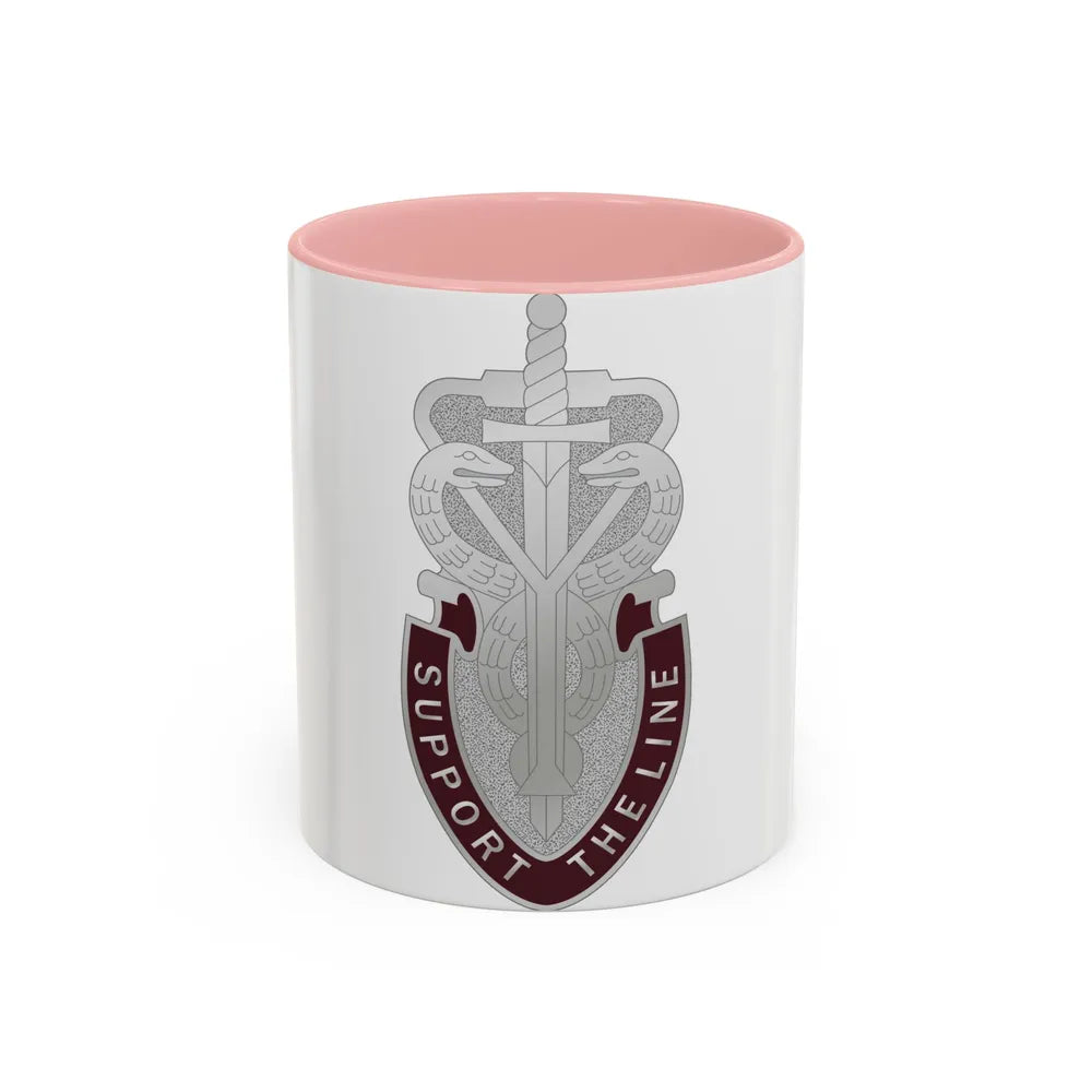 74 Medical Battalion (U.S. Army) Accent Coffee Mug-11oz-Pink-Go Mug Yourself