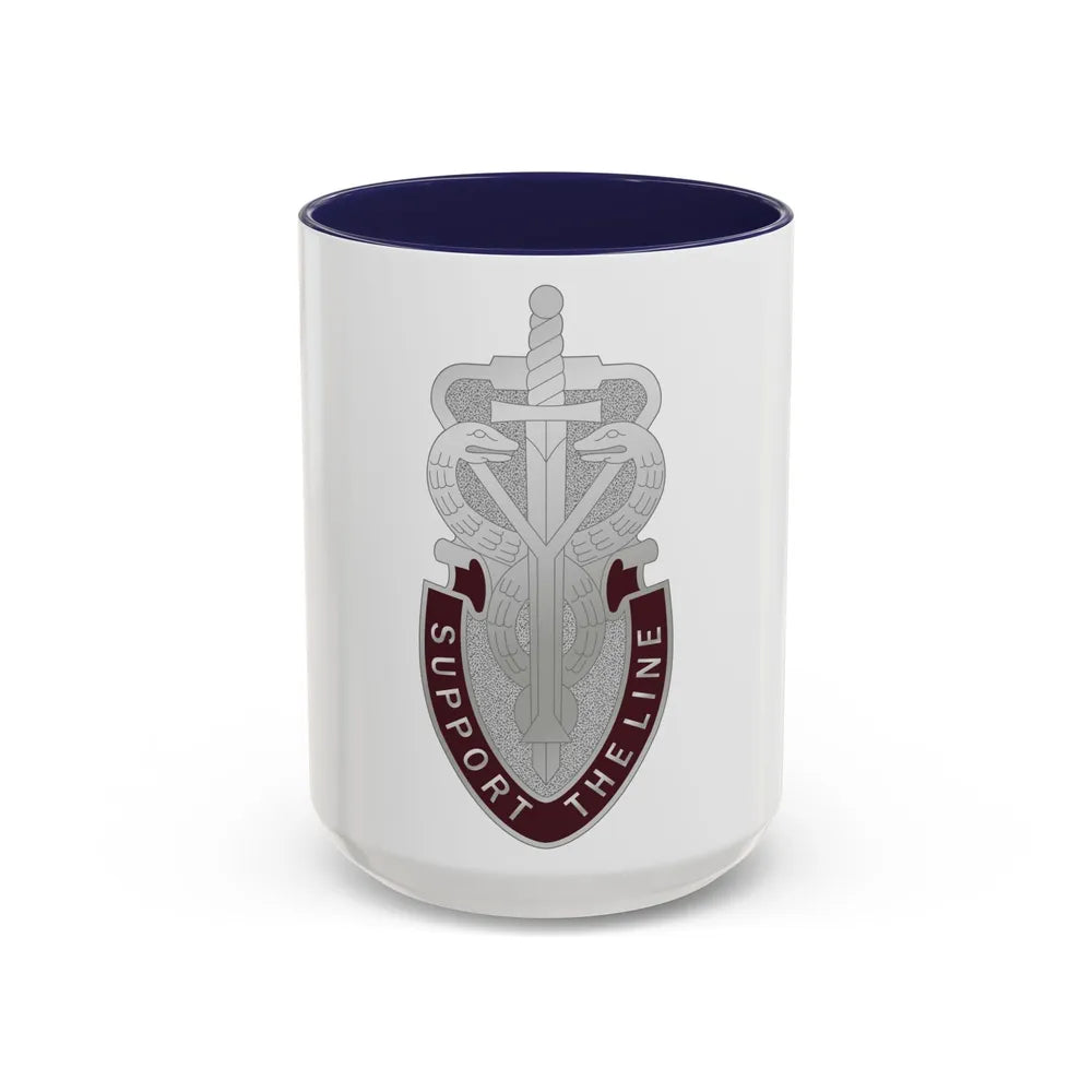 74 Medical Battalion (U.S. Army) Accent Coffee Mug-15oz-Navy-Go Mug Yourself