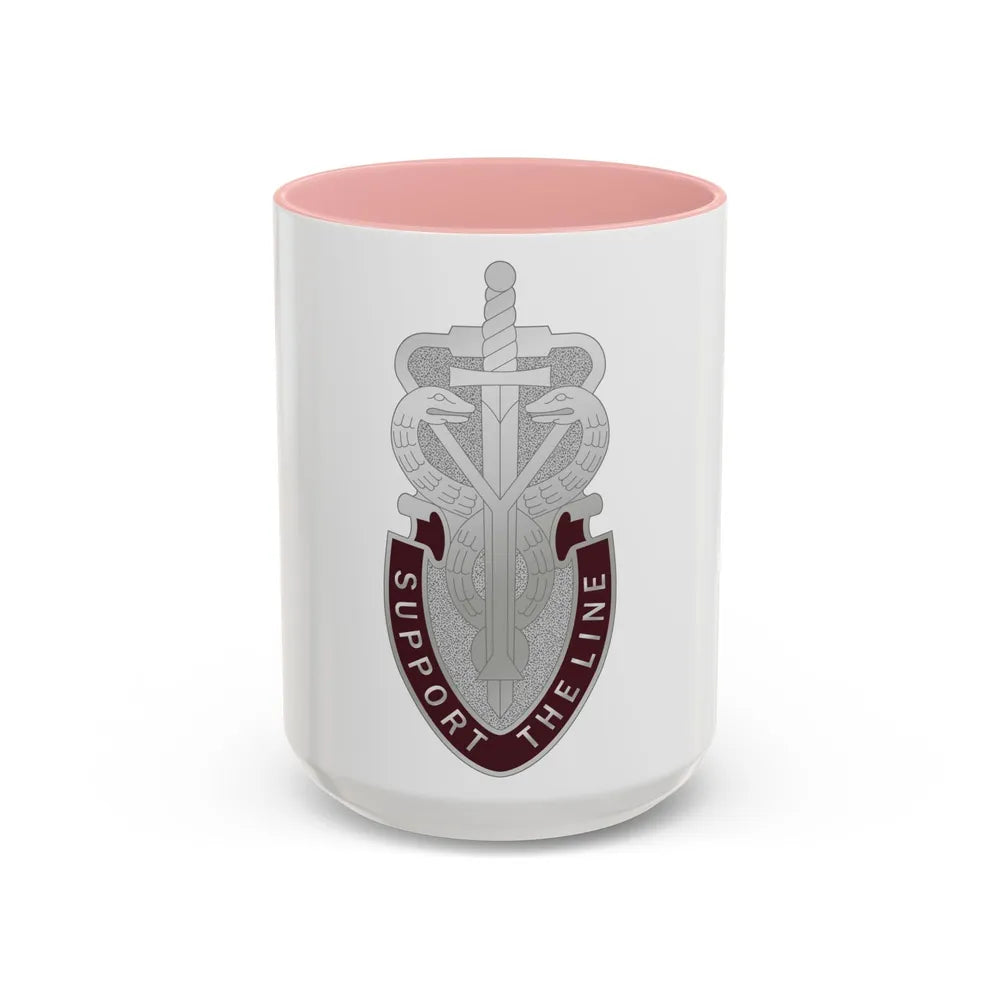 74 Medical Battalion (U.S. Army) Accent Coffee Mug-15oz-Pink-Go Mug Yourself