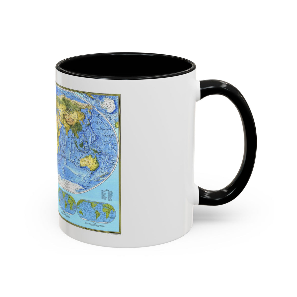 World Map - Physical (1994) (Map) Accent Coffee Mug