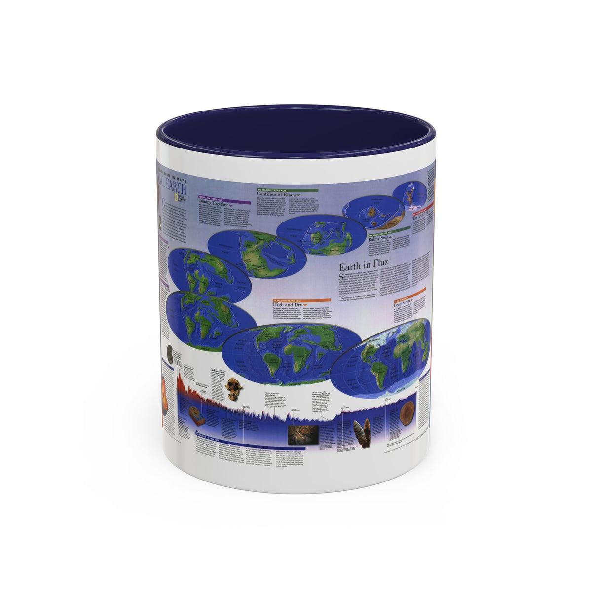 World Map - Physical Earth 2 (1998) (Map) Accent Coffee Mug
