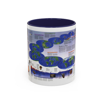 World Map - Physical Earth 2 (1998) (Map) Accent Coffee Mug
