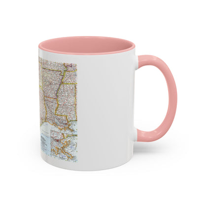 USA - South Central (1961) (Map) Accent Coffee Mug