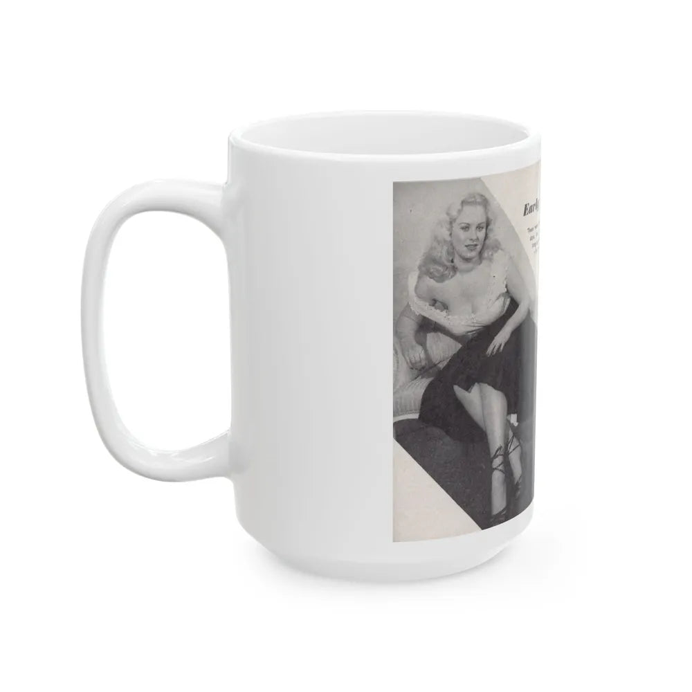 Norma Sykes #153 - 66 PHOTOGRAPHS OF Sabrina U.K. Pocket Mag. Pages 36 & 37 (Vintage Female Icon) White Coffee Mug-Go Mug Yourself