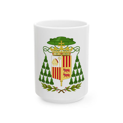Historical Coat of Arms of Ecclesiastic Co-Prince of Andorra - White Coffee Mug