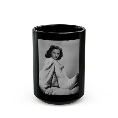 Barbara Stanwyck #186 (Vintage Female Icon) Black Coffee Mug-15oz-Go Mug Yourself