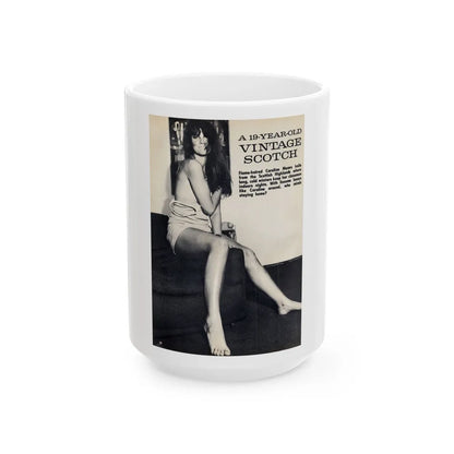 Caroline Munro #38 (Vintage Female Icon) White Coffee Mug-15oz-Go Mug Yourself