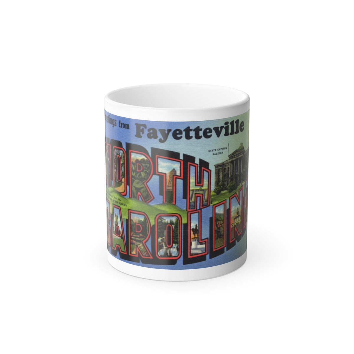 Greetings from Fayetteville North Carolina (Greeting Postcards) Color Changing Mug 11oz