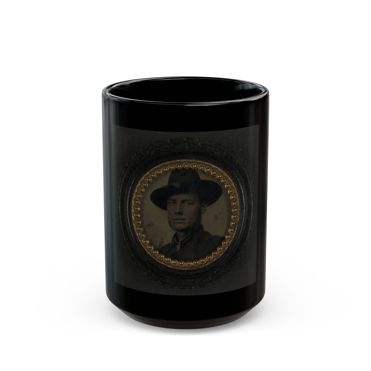 Unidentified Soldier In Union Uniform And Slouch Hat 003 (U.S. Civil War) Black Coffee Mug