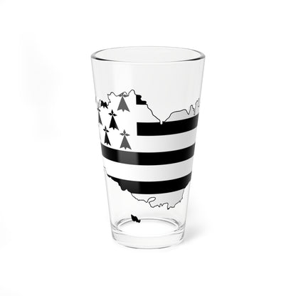 Flag map of Brittany Bretagne (France) Pint Glass 16oz